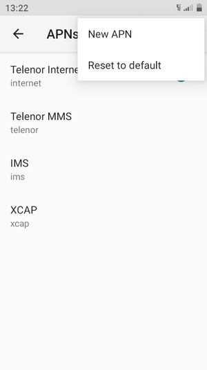 Select Reset to default