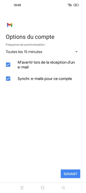 Sélectionnez SUIVANT