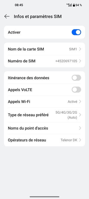 Sélectionnez Noms du point d'accès