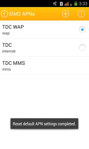 Your phone will reset to default Internet and MMS settings