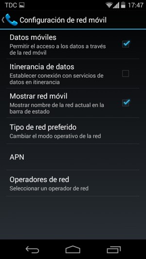 Seleccione Tipo de red preferido