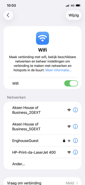 Selecteer het draadloze netwerk waarmee u wilt verbinden