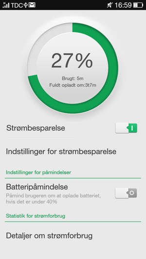 Vælg Indstillinger for strømbesparelse