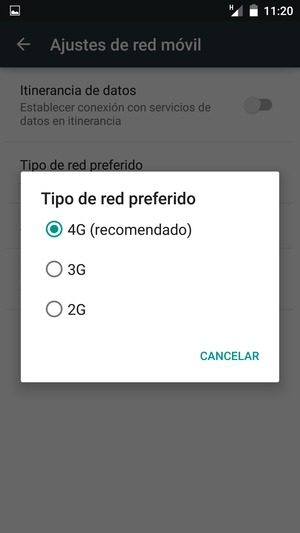 Seleccione la opción deseada
