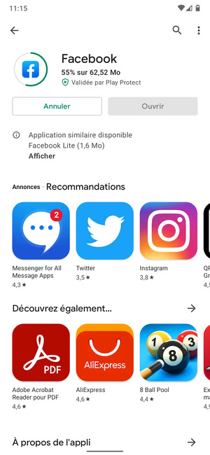Veuillez attendre la fin de la procédure d'installation