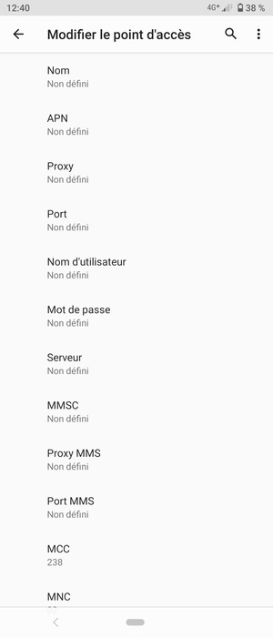 Saisissez les informations MMS