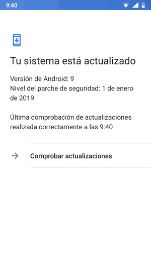 Si su teléfono está actualizado, verá la siguiente pantalla