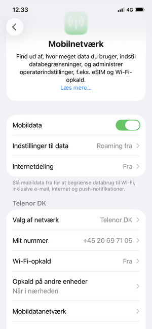 Scroll til og vælg Mobildatanetværk