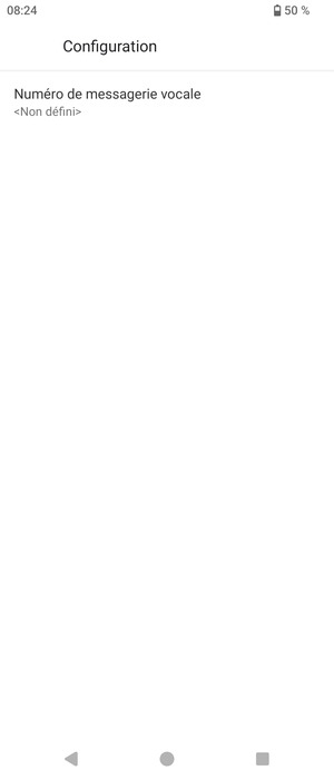 Sélectionnez Numéro de messagerie vocale