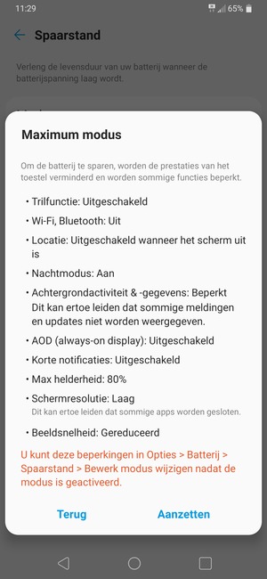 Selecteer Aanzetten