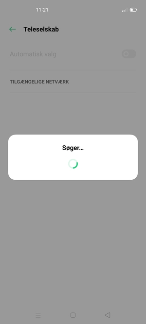Afvent at søgningen er afsluttet