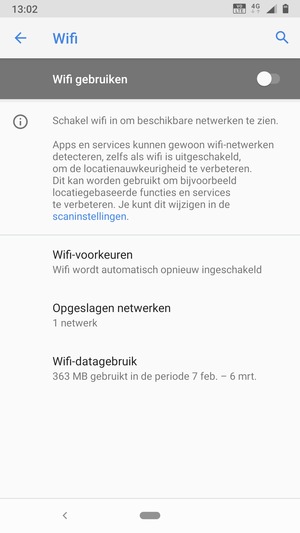 Schakel Wifi in
