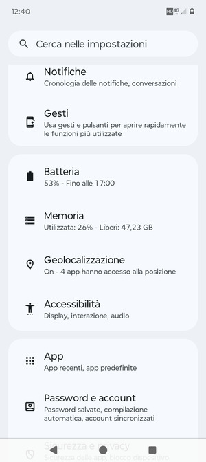 Scorri e seleziona Geolocalizzazione