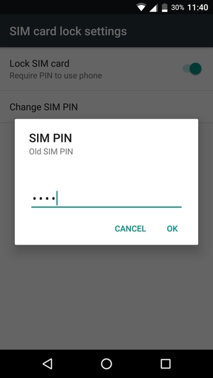 Enter your Old SIM PIN and select OK