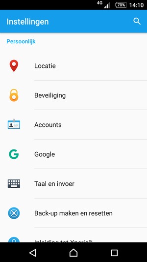 Scroll naar en selecteer Beveiliging