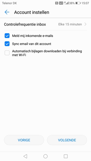 Selecteer VOLGENDE