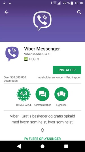 Vælg INSTALLER