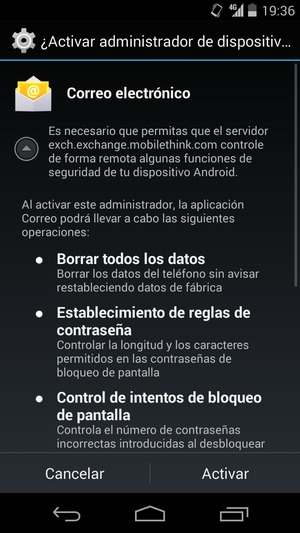 Seleccione Activar