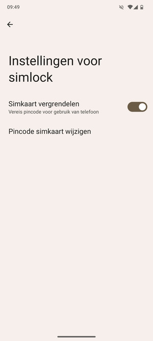 Selecteer  Pincode simkaart wijzigen