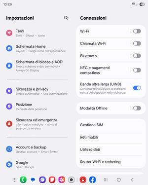 Scorri e seleziona Sicurezza e privacy