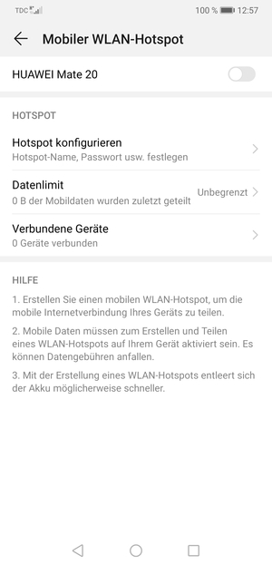 Wählen Sie Hotspot konfigurieren