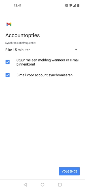 Selecteer VOLGENDE
