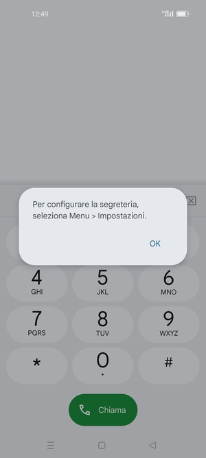 Se la segreteria telefonica non è configurata, seleziona OK