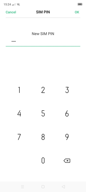Enter your New SIM PIN and select OK