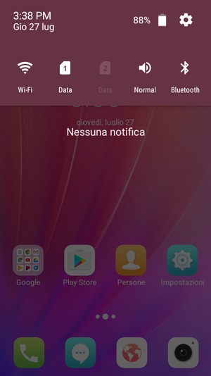 Scorri nuovamente verso il basso il menu in alto