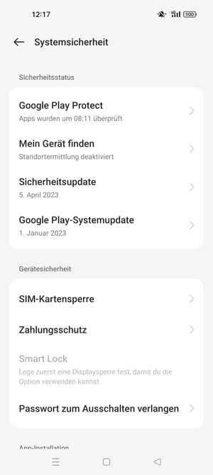 Wählen Sie  SIM-Kartensperre