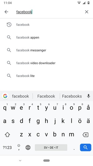 Ange app-namnet och välj Sök