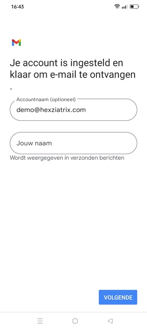 Geef uw account een naam en voer uw naam in. Selecteer VOLGENDE