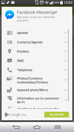 Sélectionnez ACCEPTER
