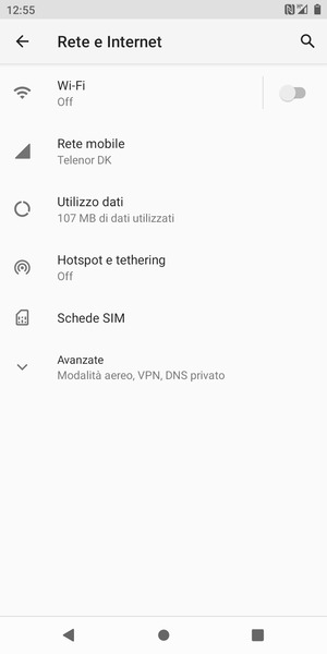 Seleziona Rete mobile