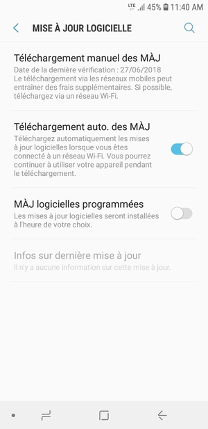 Sélectionnez Téléchargement manuel des MÀJ