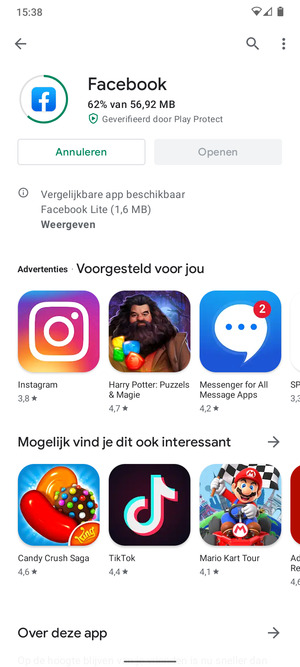 Wacht tot het installatieproces beëindigd is