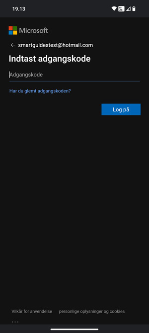 Indtast din adgangskode og vælg Log på