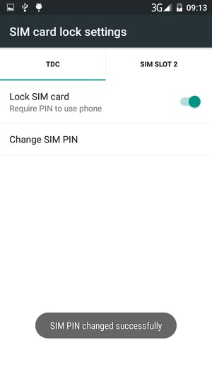 Your SIM PIN has been changed.