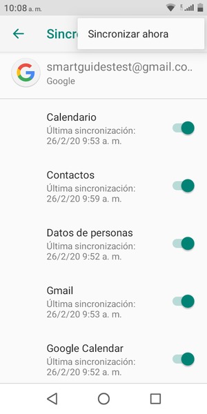 Seleccione Sincronizar ahora