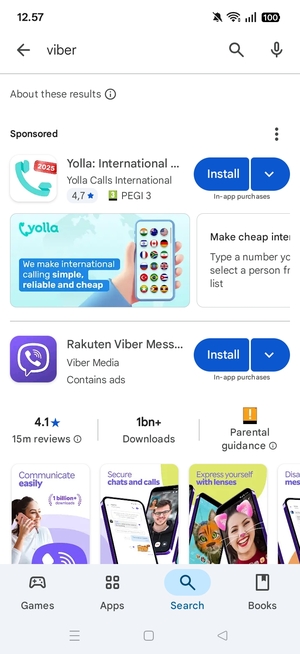 Select the app
