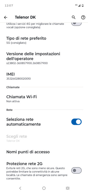 Scorri e seleziona Nomi punti di accesso