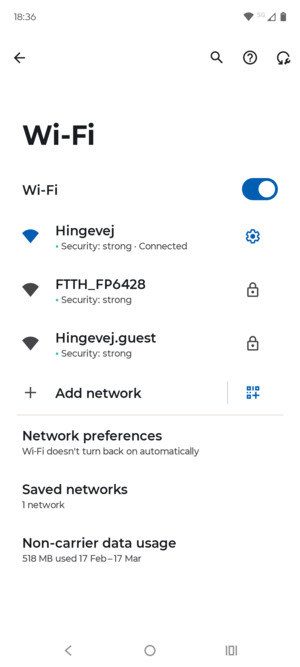 You are now connected to the Wi-Fi network