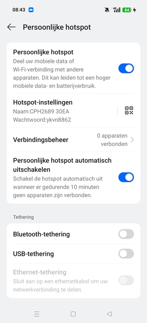 Uw telefoon is nu geïnstalleerd voor gebruik als modem