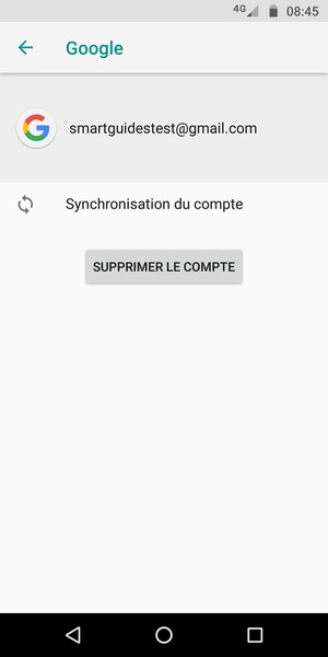 Sélectionnez Synchronisation du compte