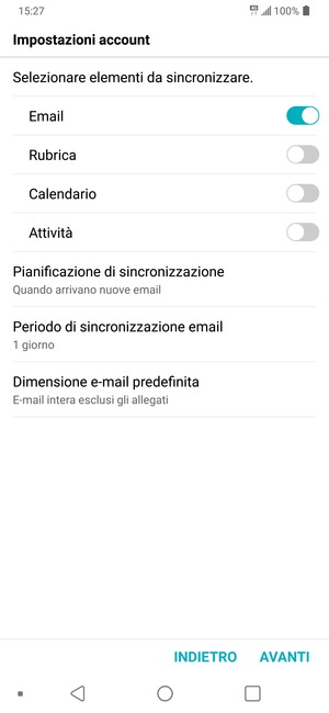 Seleziona AVANTI