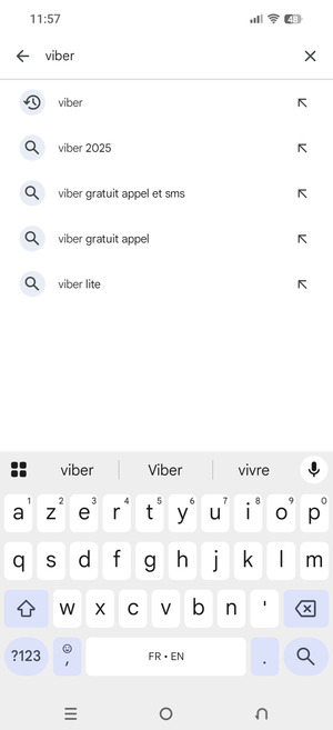 Saisissez le nom de l'appli et sélectionnez Rechercher