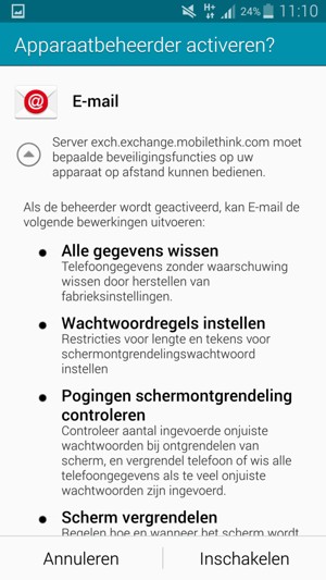 Selecteer Inschakelen