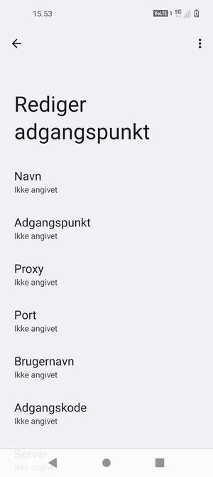 Indtast internet-oplysninger
