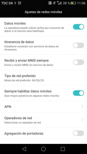 Seleccione Tipo de red preferido