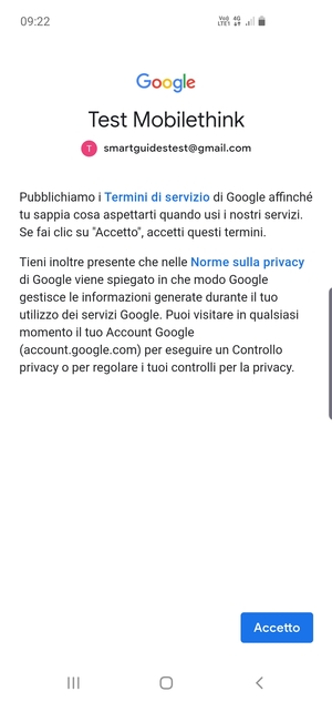 Seleziona Accetto